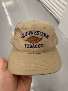 Vintage Southwestern Tobacco Embroidered Snapback Hat Tan